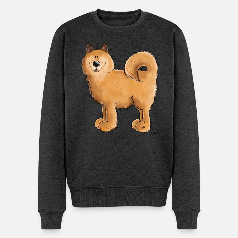 Roter Hund I Comic für Hundefreunde - Männer Premium Bio Pullover - Anthrazit meliert