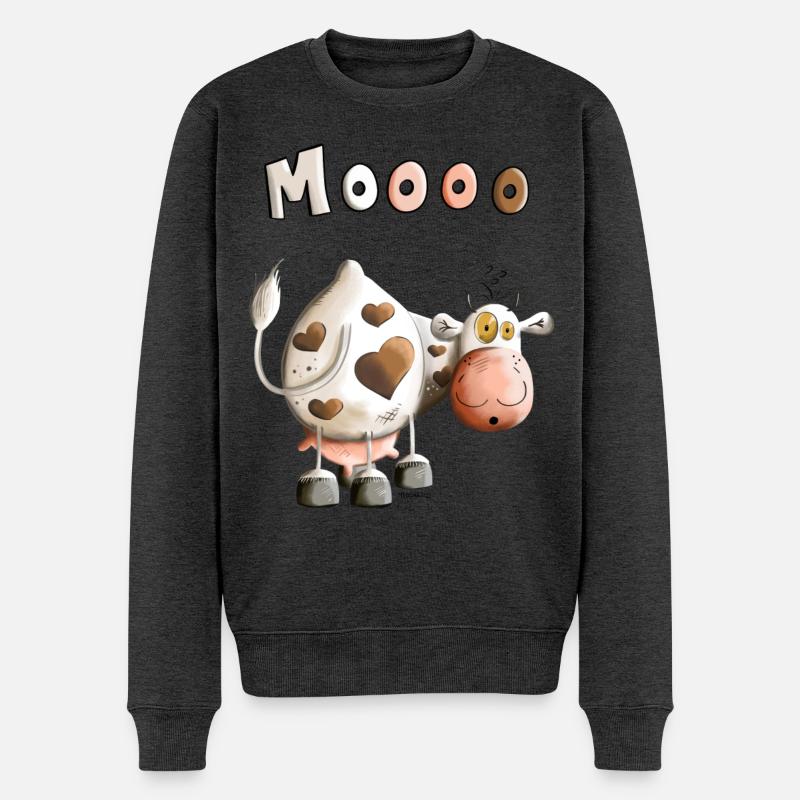 Die Moooo Kuh - Männer Premium Bio Pullover - Anthrazit meliert