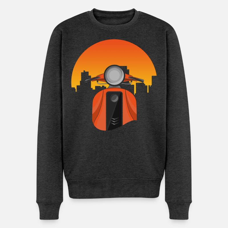Altes Moped - Männer Premium Bio Pullover - Anthrazit meliert