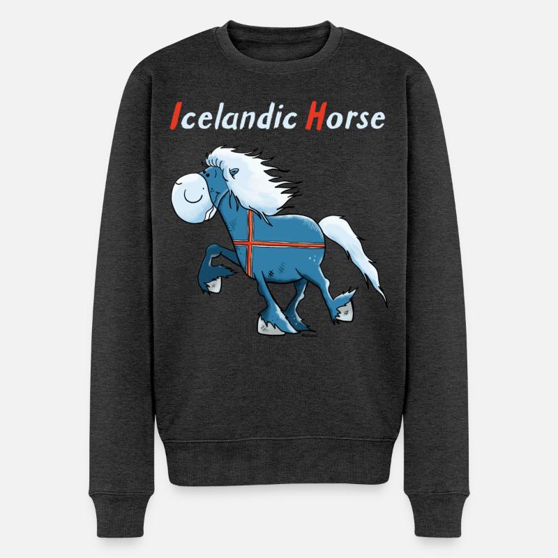 Isländer on Tour - Männer Premium Bio Pullover - Anthrazit meliert