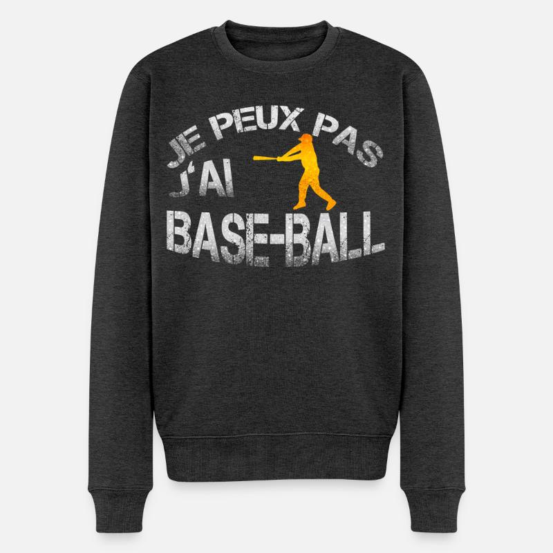 baseball - Männer Premium Bio Pullover - Anthrazit meliert