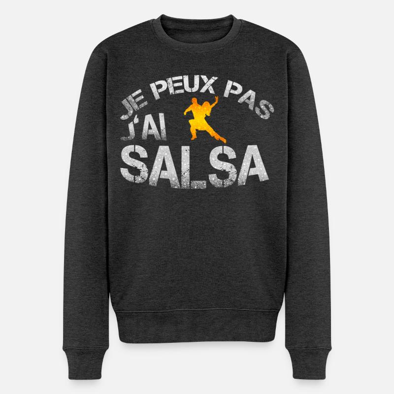 salsa - Männer Premium Bio Pullover - Anthrazit meliert