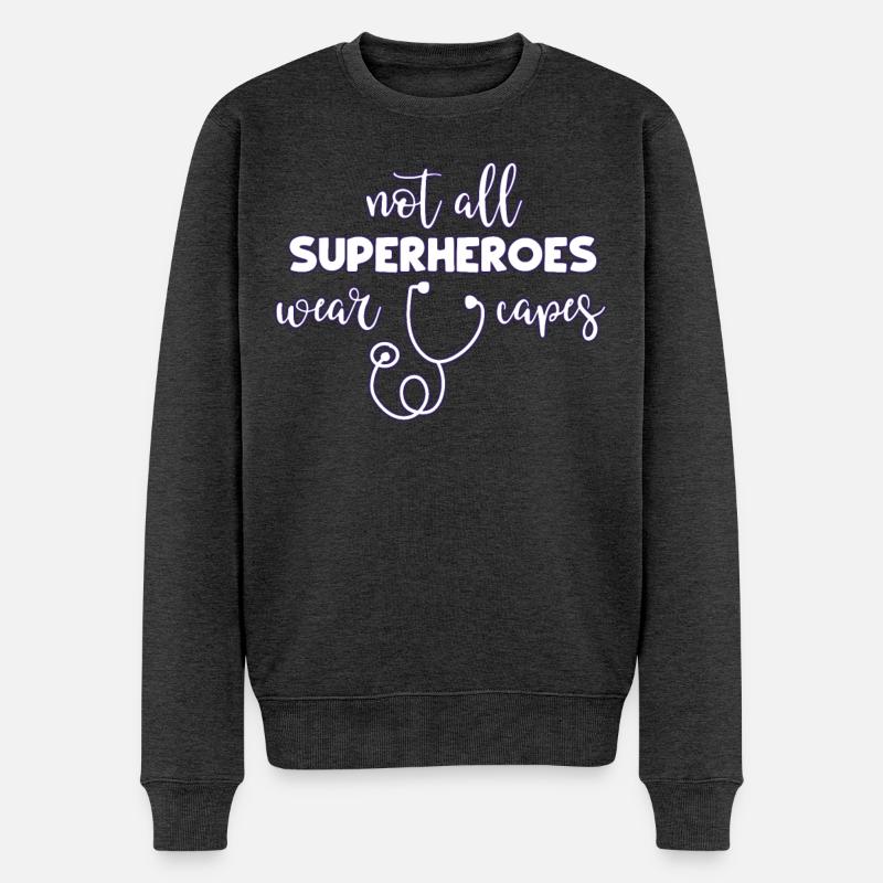 Arzt - Männer Premium Bio Pullover - Anthrazit meliert