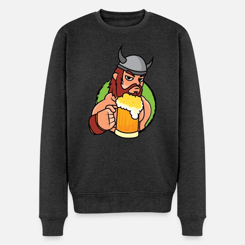 Wikinger Bier - Männer Premium Bio Pullover - Anthrazit meliert