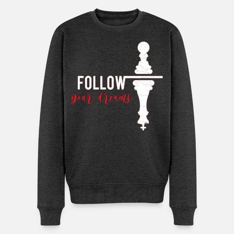 Schach - Männer Premium Bio Pullover - Anthrazit meliert