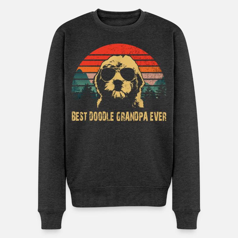 bester Doodle Opa aller Zeiten - Männer Premium Bio Pullover - Anthrazit meliert
