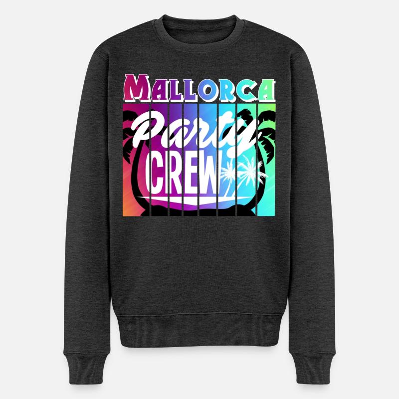 Mallorca Party Crew - Männer Premium Bio Pullover - Anthrazit meliert