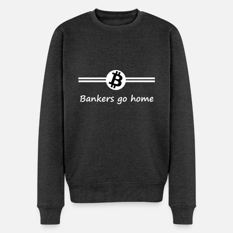 Bitcoin - Männer Premium Bio Pullover - Anthrazit meliert
