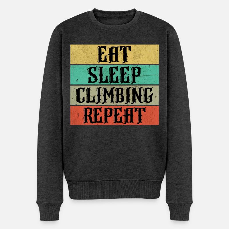 Climbing Klettern - Männer Premium Bio Pullover - Anthrazit meliert
