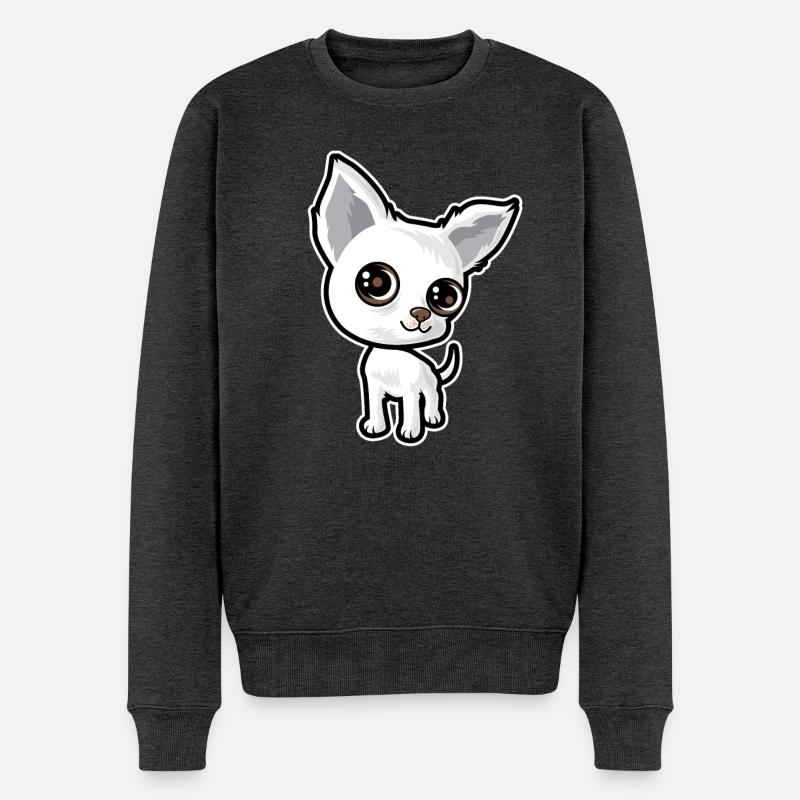 Welpe - Männer Premium Bio Pullover - Anthrazit meliert
