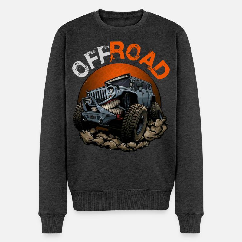 Offroad-Fahrzeug - Männer Premium Bio Pullover - Anthrazit meliert