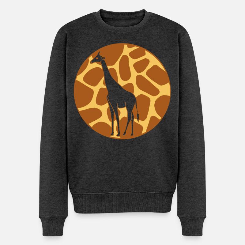Giraffe - Männer Premium Bio Pullover - Anthrazit meliert