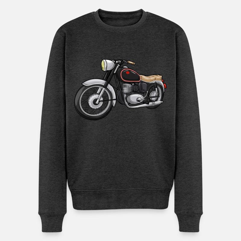 Cooles Motorrad - Männer Premium Bio Pullover - Anthrazit meliert