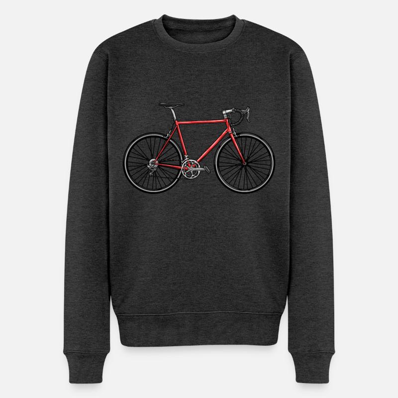 Rennrad mit Sattel - Männer Premium Bio Pullover - Anthrazit meliert