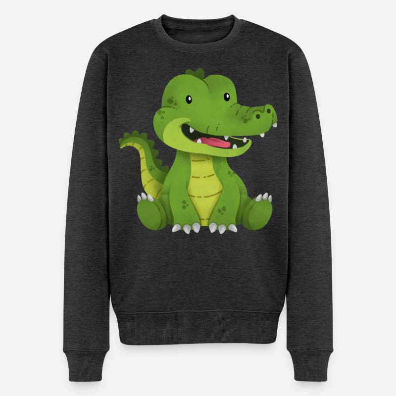 Krokodil - Männer Premium Bio Pullover - Anthrazit meliert