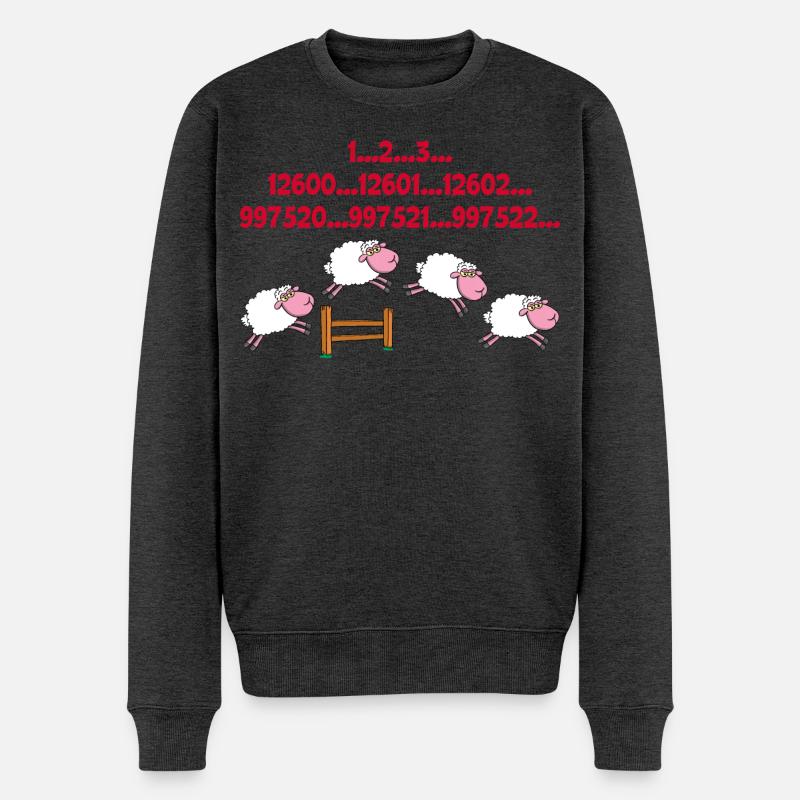Schafe zählen - Männer Premium Bio Pullover - Anthrazit meliert