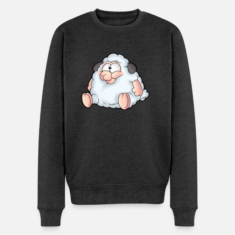 Schaf Lustig - Männer Premium Bio Pullover - Anthrazit meliert