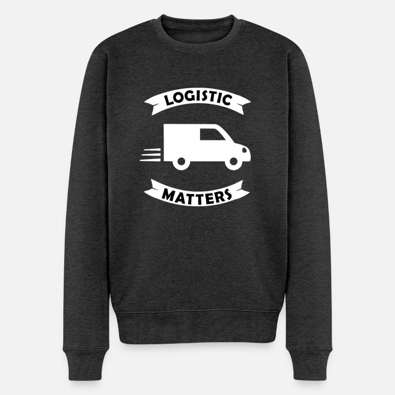 Logistik und Transport - Männer Premium Bio Pullover - Anthrazit meliert