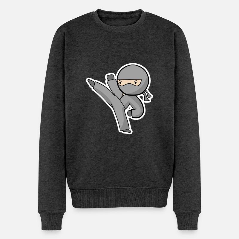 Ninja Kick - Pull Premium bio Homme - anthracite chiné