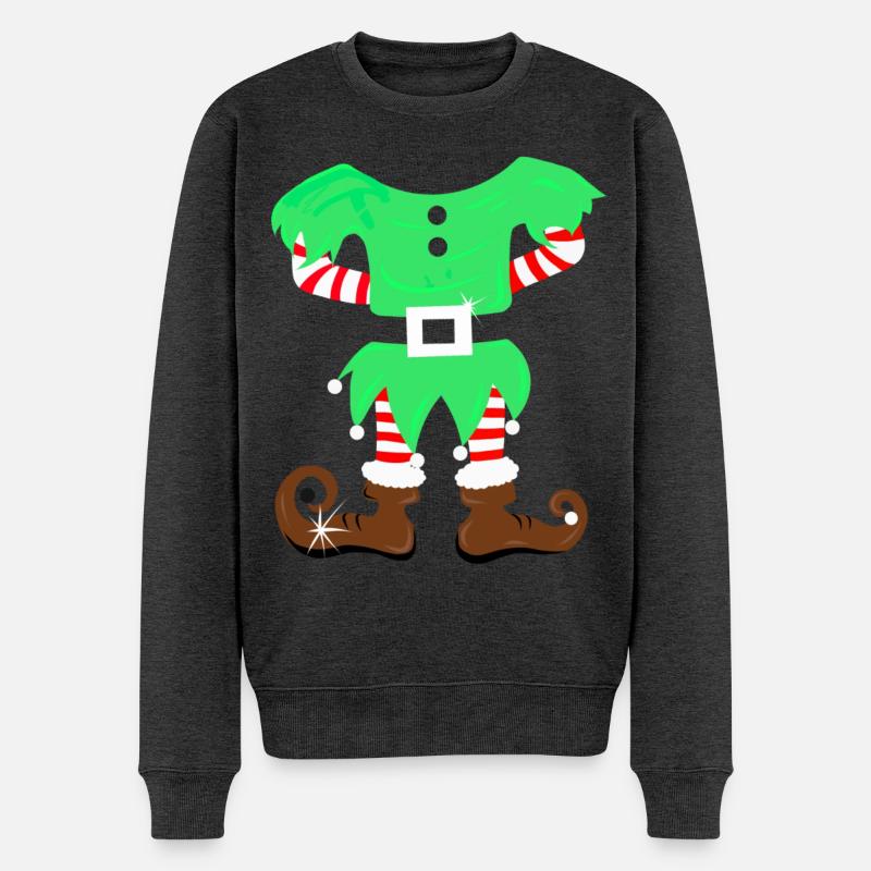 Weihnachtself Kostüm Elf - Wichtel Anzug - Männer Premium Bio Pullover - Anthrazit meliert