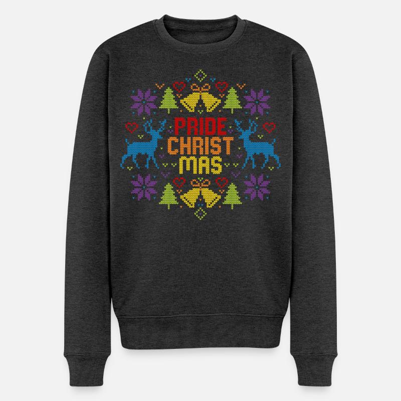 Ugly Christmas Pride Christmas LGBTQ Regenbogen - Männer Premium Bio Pullover - Anthrazit meliert