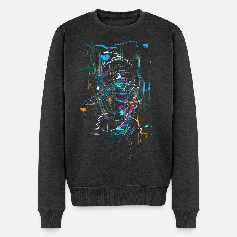 Scifi Hintergrund - ABSTRAKT - Männer Premium Bio Pullover - Anthrazit meliert