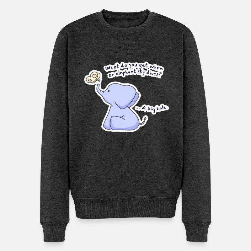 Éléphant - Pull Premium bio Homme - anthracite chiné