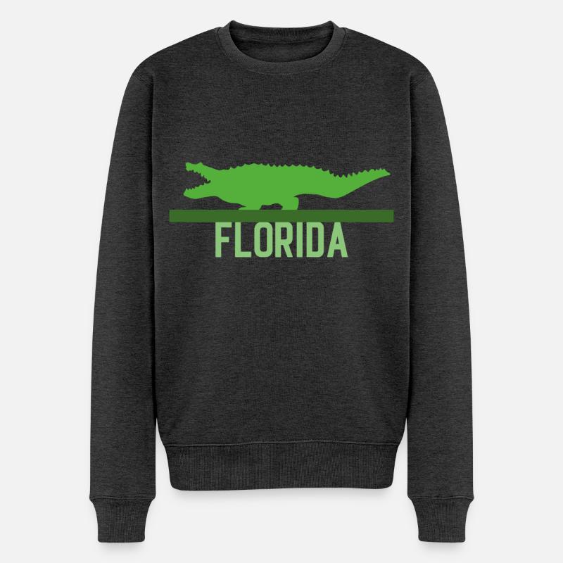 Florida State USA Reise Souvenir Stempel Abzeichen Stic - Männer Premium Bio Pullover - Anthrazit meliert