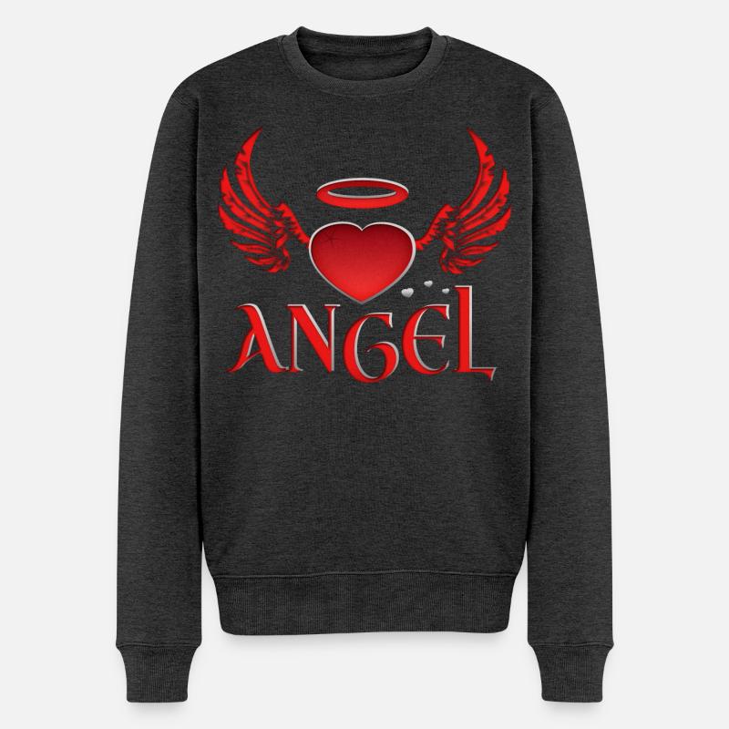 Engel & Teufel - Männer Premium Bio Pullover - Anthrazit meliert