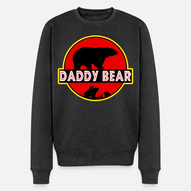 Papa Bär - Männer Premium Bio Pullover - Anthrazit meliert