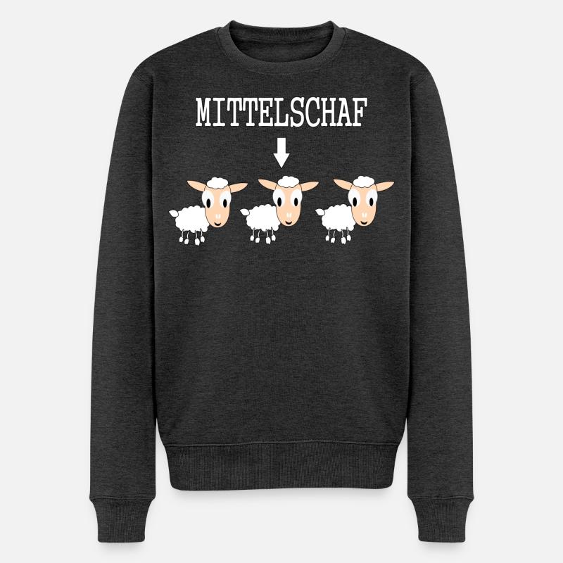 Lustige Schafe - Männer Premium Bio Pullover - Anthrazit meliert