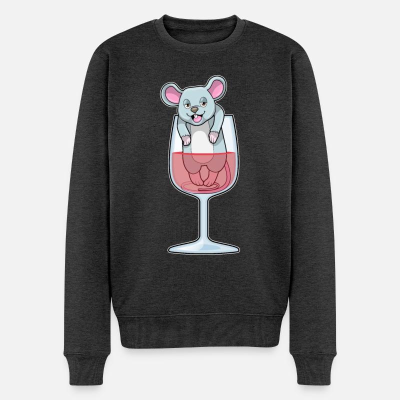 Ratte Rotwein - Männer Premium Bio Pullover - Anthrazit meliert
