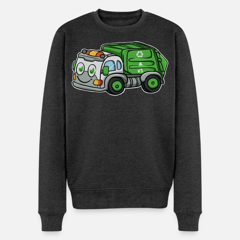 Müllabfuhr Müllauto - Männer Premium Bio Pullover - Anthrazit meliert