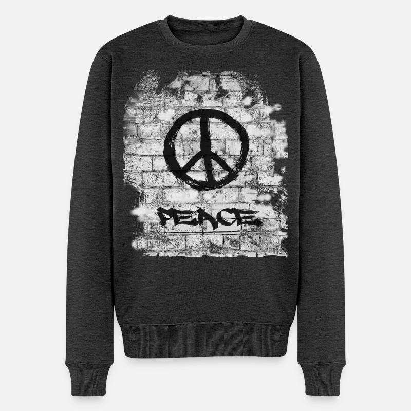 Peace - Pull Premium bio Homme - anthracite chiné