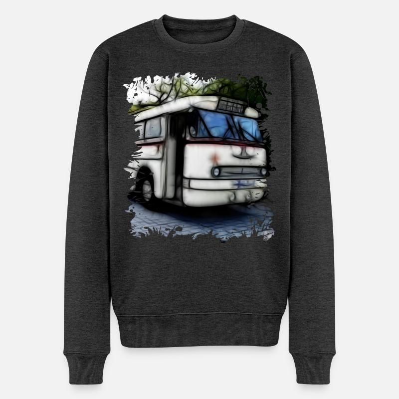 Ikarus 66 - Männer Premium Bio Pullover - Anthrazit meliert