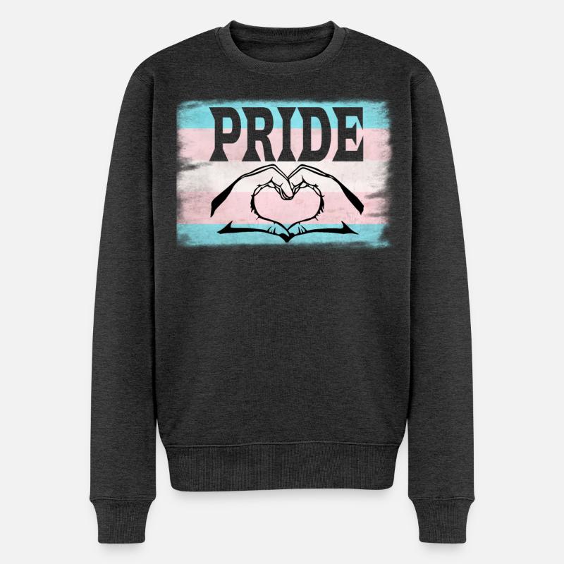 Transgender Pride - Männer Premium Bio Pullover - Anthrazit meliert