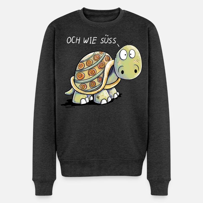 Süße Schildkröten - Schildkröte - Männer Premium Bio Pullover - Anthrazit meliert