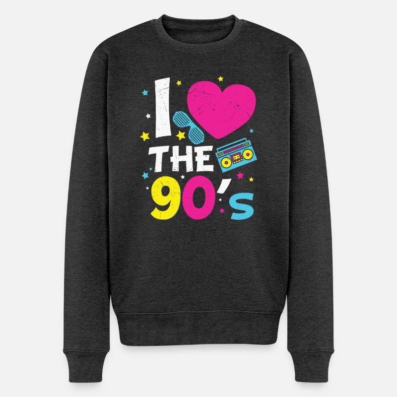 1990's 90S Heart The Nineties - Pull Premium bio Homme - anthracite chiné