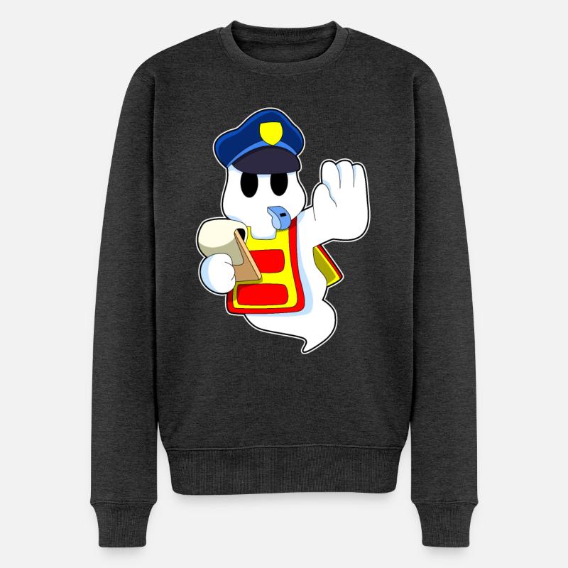 de policier avec sifflet - Pull Premium bio Homme - anthracite chiné