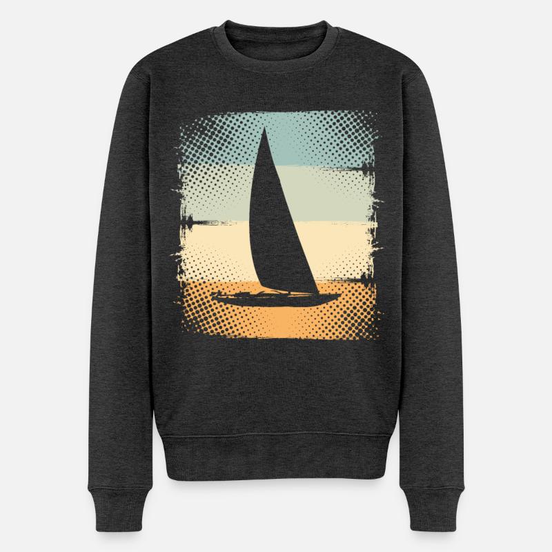 Segelschiff - Männer Premium Bio Pullover - Anthrazit meliert