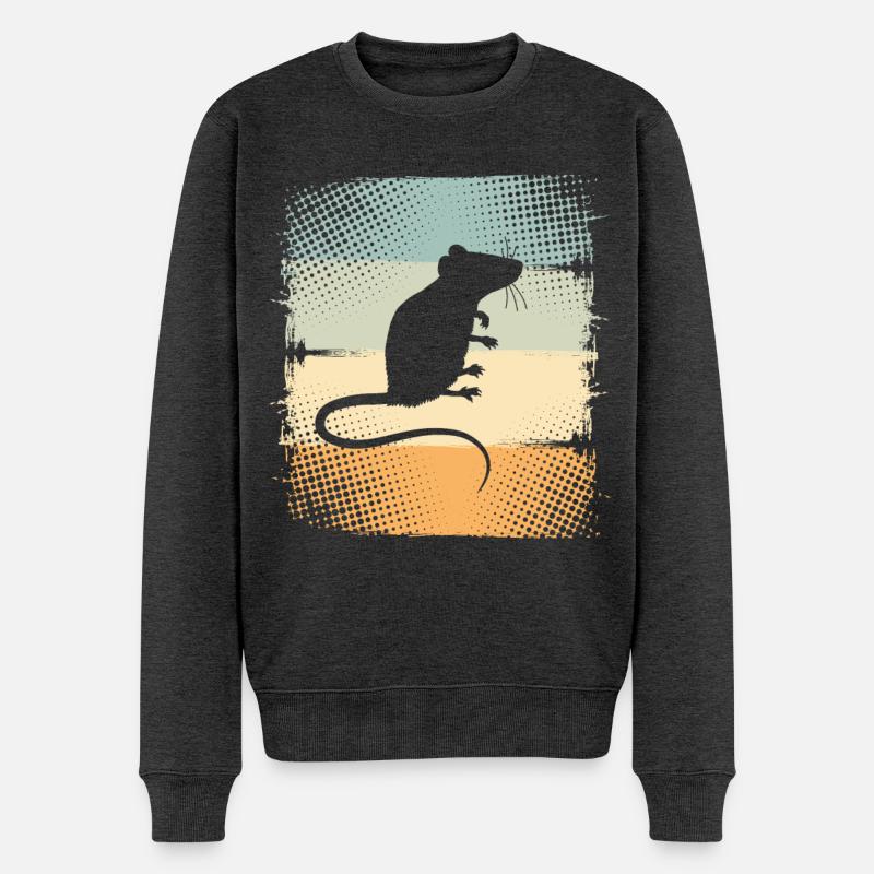 Ratte - Männer Premium Bio Pullover - Anthrazit meliert