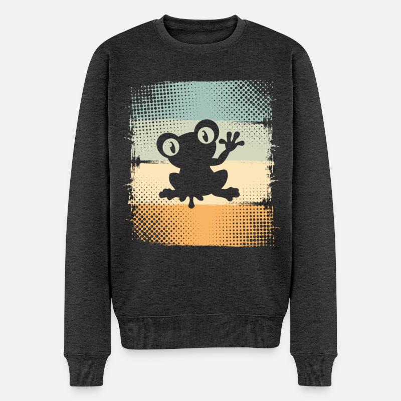 Frosch - Männer Premium Bio Pullover - Anthrazit meliert