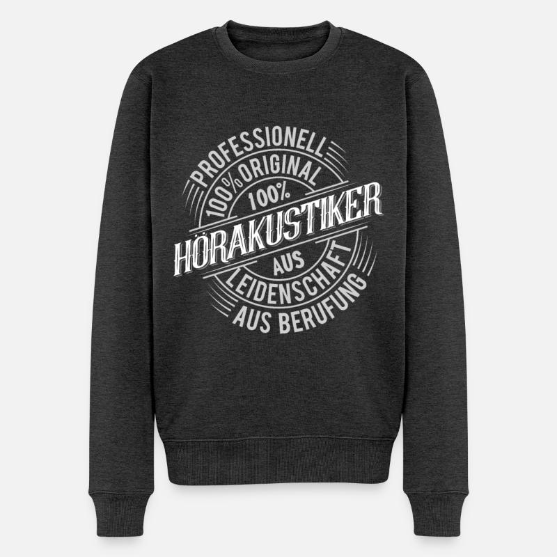 Hörakustiker - Männer Premium Bio Pullover - Anthrazit meliert