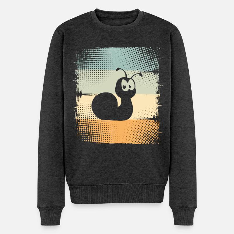 Schnecke - Männer Premium Bio Pullover - Anthrazit meliert