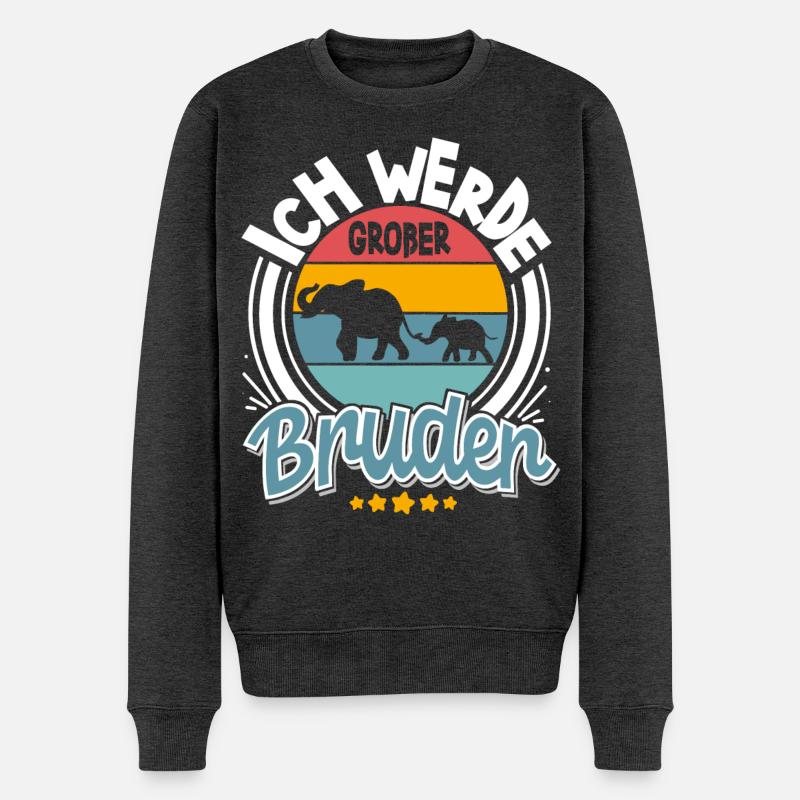 Ich Werde Großer Bruder - Männer Premium Bio Pullover - Anthrazit meliert