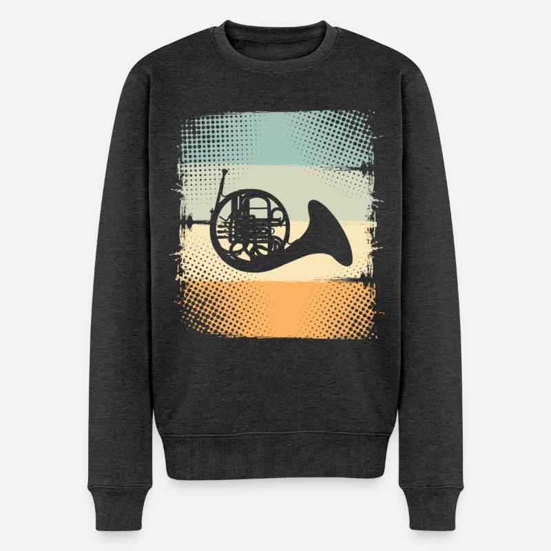 Waldhorn - Männer Premium Bio Pullover - Anthrazit meliert