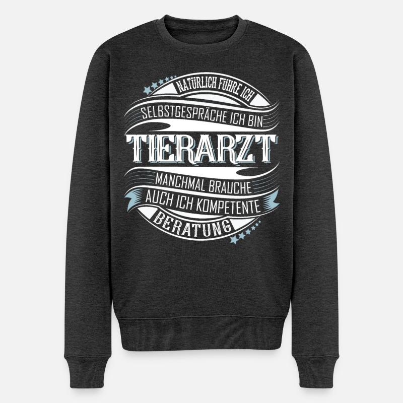Tierarzt - Männer Premium Bio Pullover - Anthrazit meliert