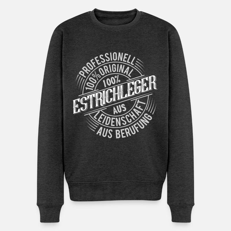 Estrichleger - Männer Premium Bio Pullover - Anthrazit meliert