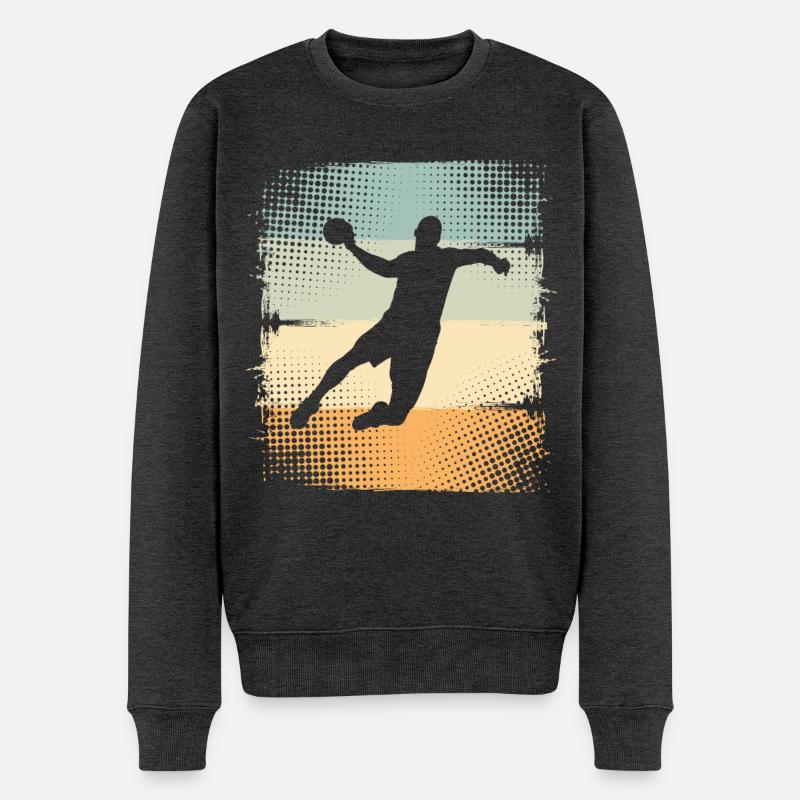 Handball - Männer Premium Bio Pullover - Anthrazit meliert