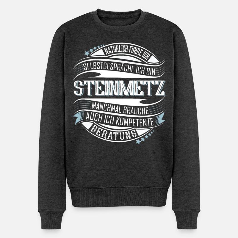 Steinmetz - Männer Premium Bio Pullover - Anthrazit meliert